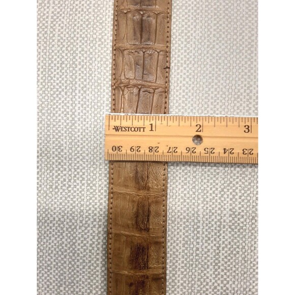 Donna Karan Vintage Large Belt Genuine Caiman Crocodile Brown Made In Italy Rare main image 16